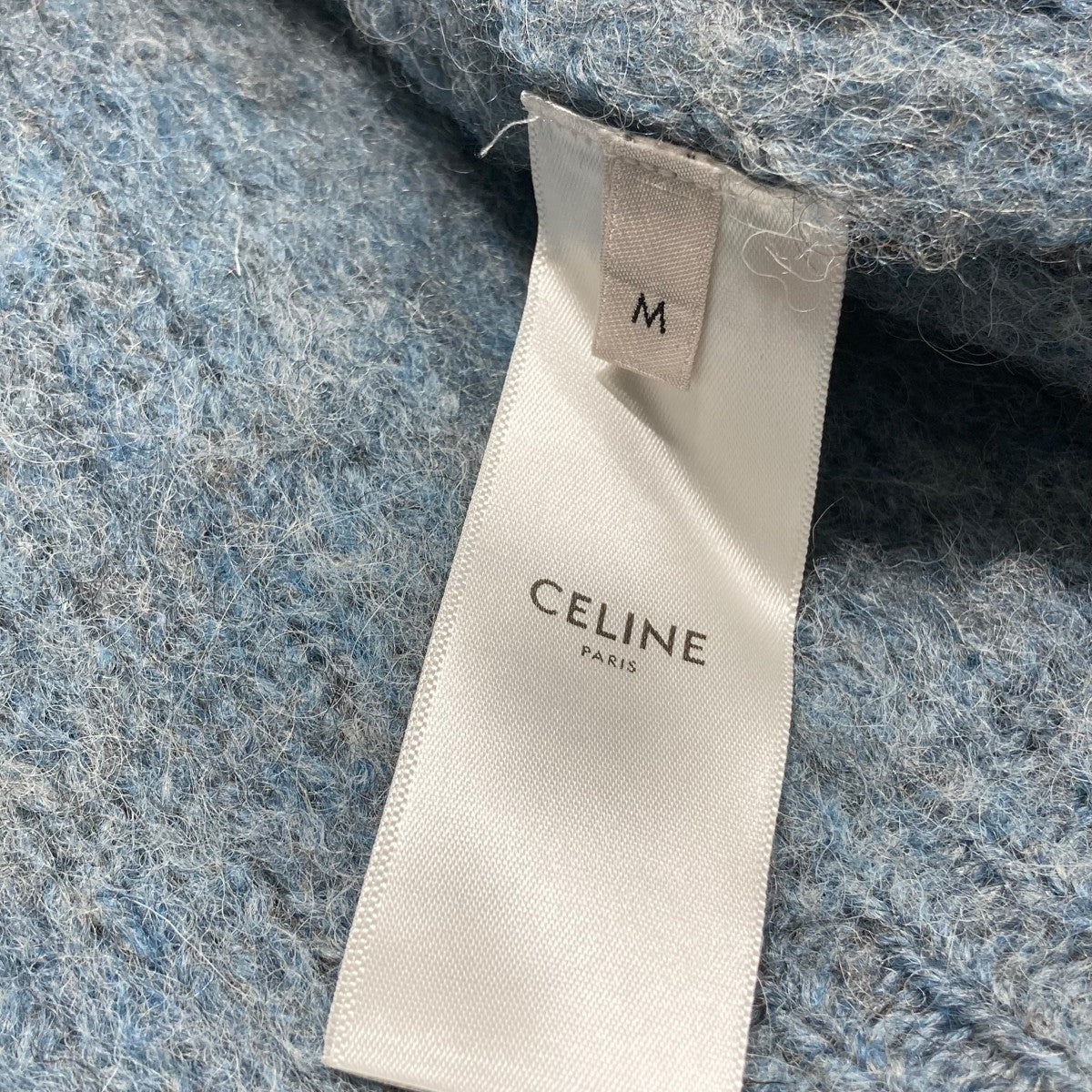 セリーヌ CELINE 21AW ブラッシュドウールニット 2A11T120O ブルー サイズ：M CELINE(セリーヌ) 21AWブラッシュドウールニット2A11T120O