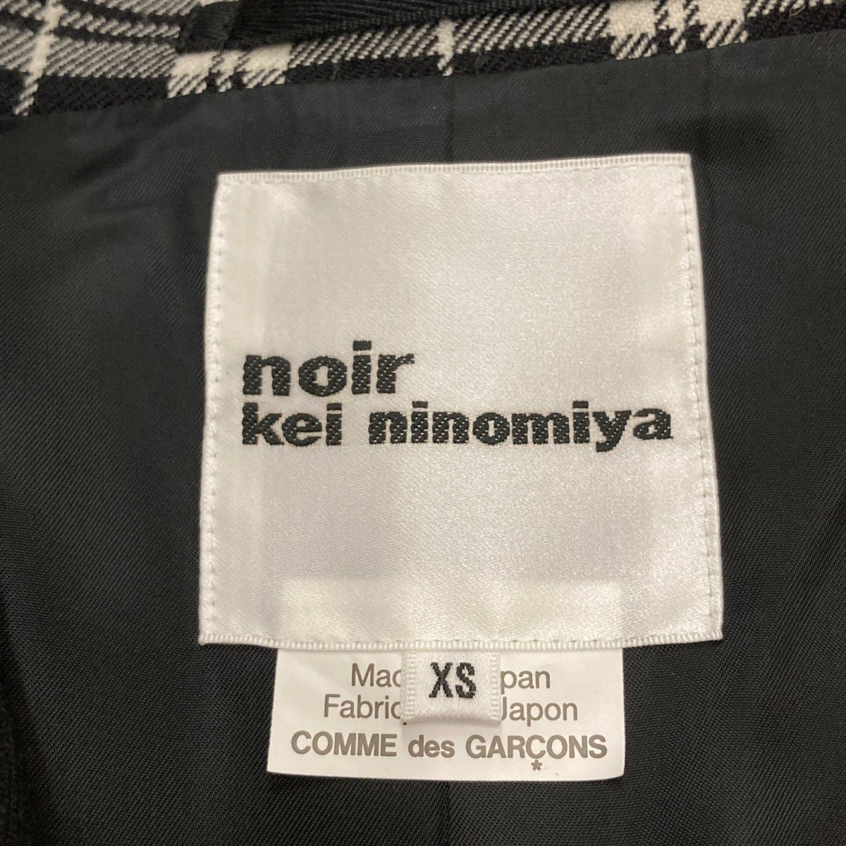 noir kei ninomiya 25FW チェックジャケット noir kei ninomiya(ノワールケイニノミヤ) Ruched Plaid Blazer