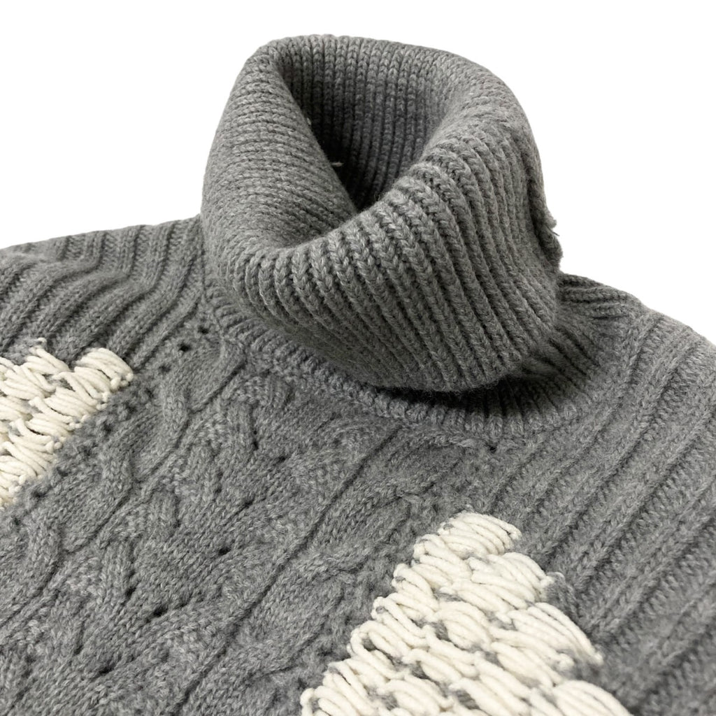 mame kurogouchi(マメクロゴウチ) フリンジタートルネックニットMM16AW  