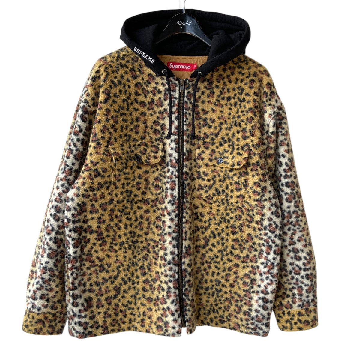 23AWFleece Zip Up Hooded Shirt Leopardジップ アップ フーディー