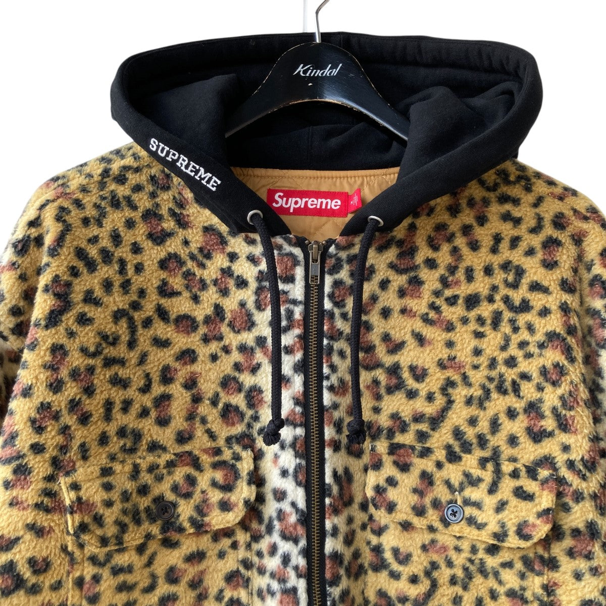 23AWFleece Zip Up Hooded Shirt Leopardジップ アップ フーディー