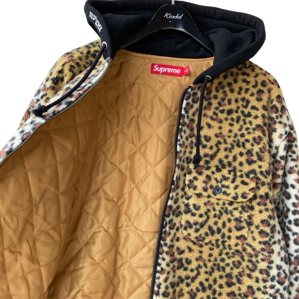 23AWFleece Zip Up Hooded Shirt Leopardジップ アップ フーディー