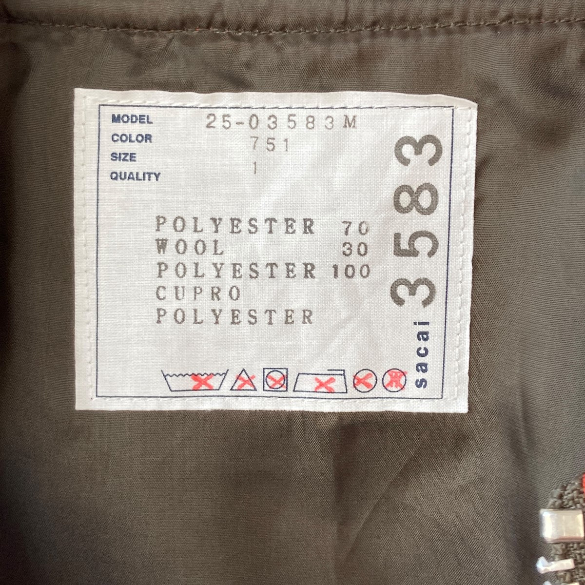 sacai(サカイ) Suiting Bonding Blouson 25-03583M 25-03583M