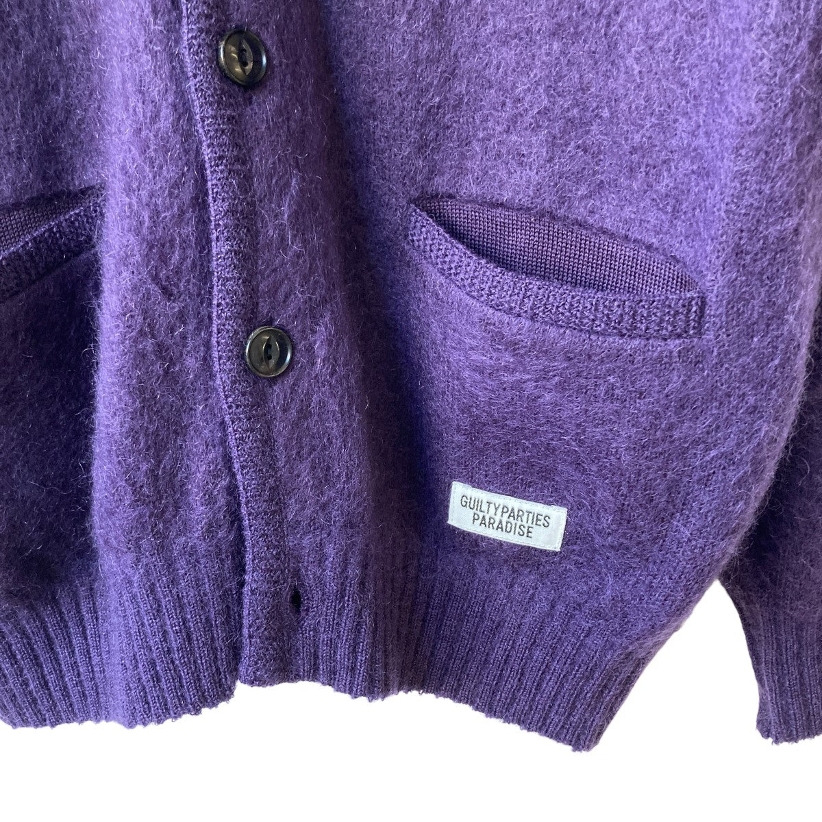 ワコマリア　モヘア　紫 カーディガン WACKO MARIA(ワコマリア) MIX MOHAIR CARDIGAN モヘア