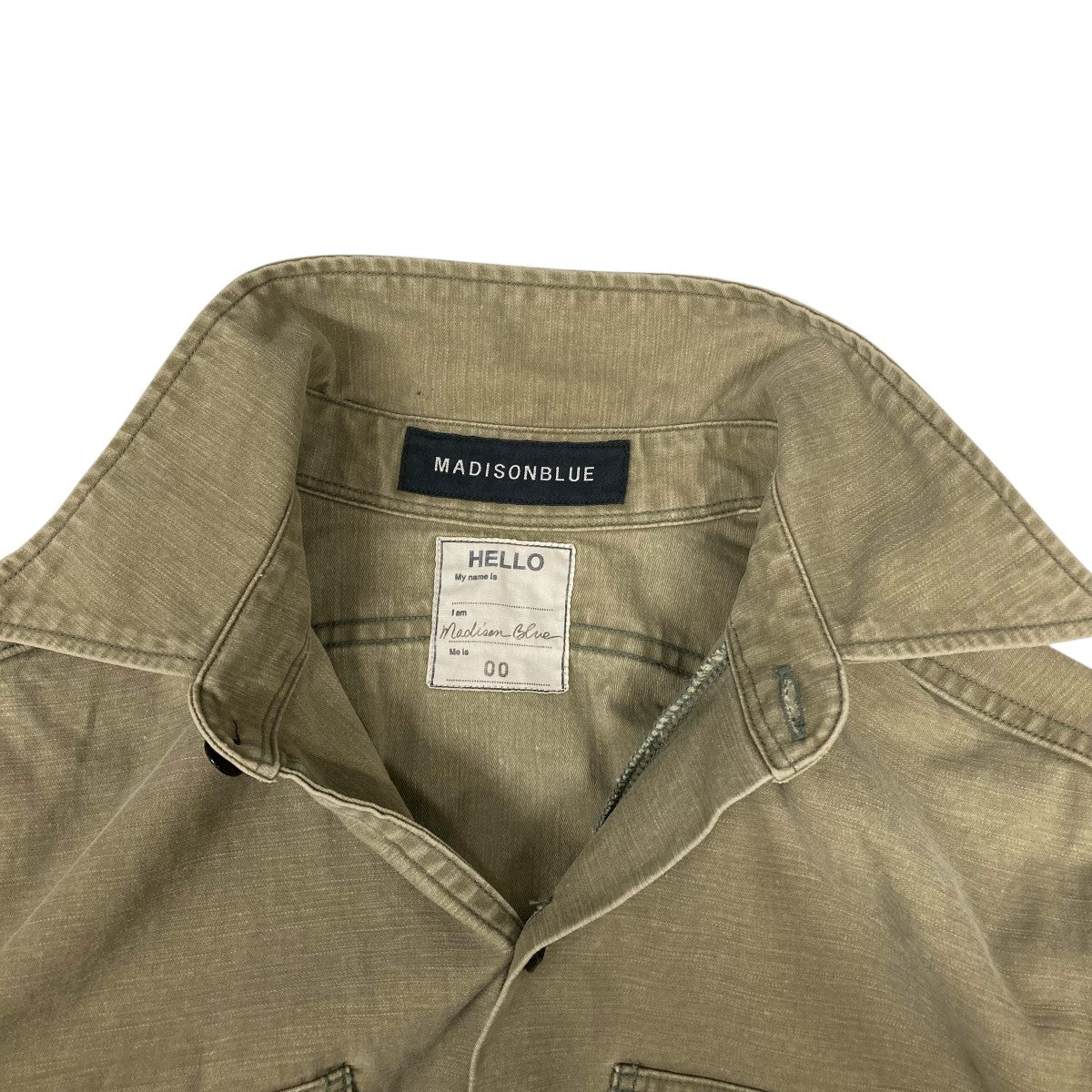 マディソンブルー MADISON BLUE HAMPTON BACK SATIN SHIRT ミリタリーシャツ MB000-5005 オリーブ サイズ シャツ HAMPTON SHIRT BACK SATIN