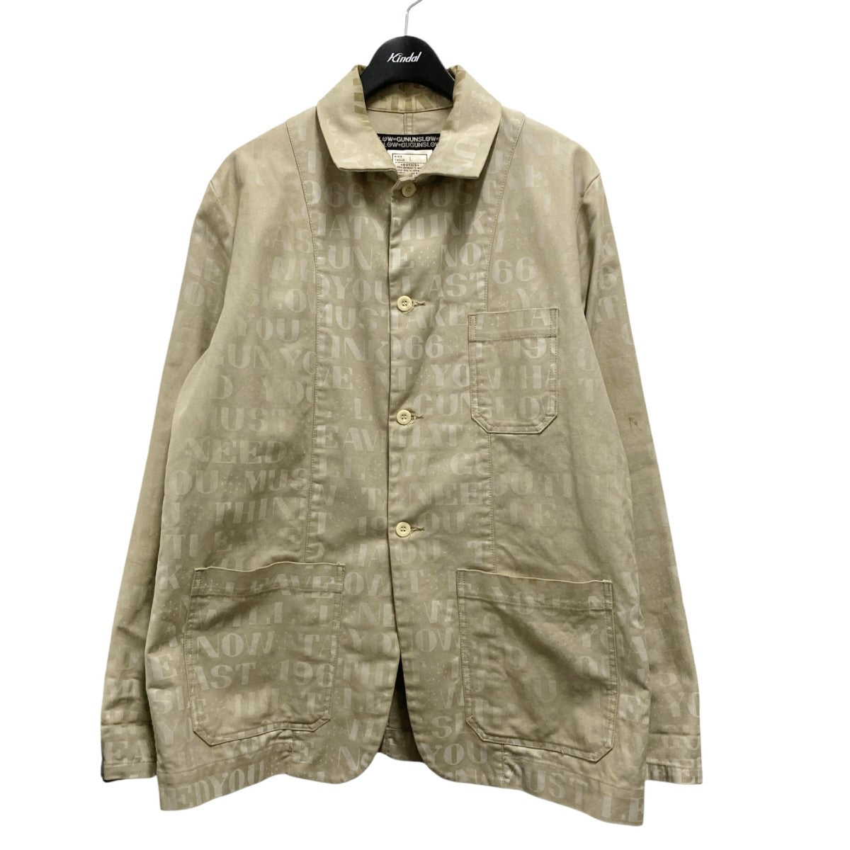 SLOWGUN 総柄ワークジャケット 古着・中古-1枚目のアイテム画像