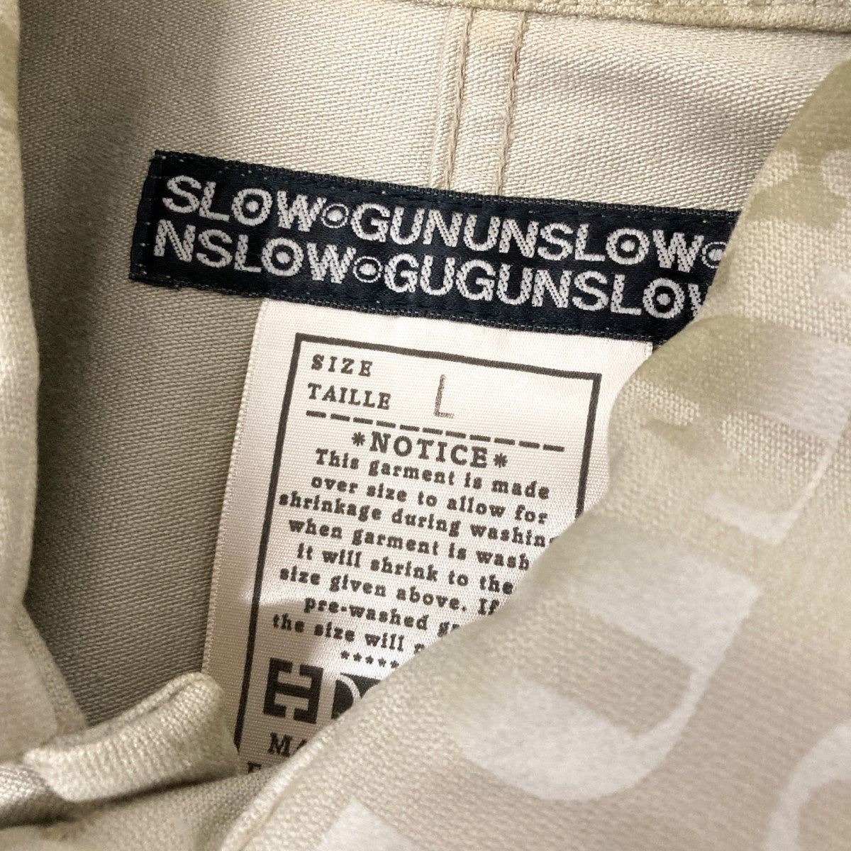 SLOWGUN 総柄ワークジャケット 古着・中古-4枚目のアイテム画像