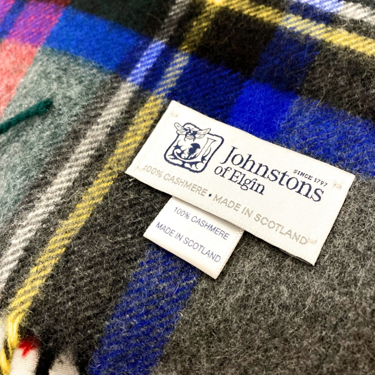 Johnstons of Elgin チェック柄マフラー JOHNSTONS OF ELGIN(ジョンストンズオブエルガン) チェック