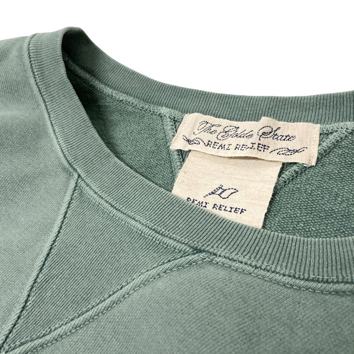 REMI RELIEFレミレリーフ/ヴィンテージ加工スウェット/ M REMI RELIEF（レミレリーフ） SP加工裏毛クルー 無地 スウェット