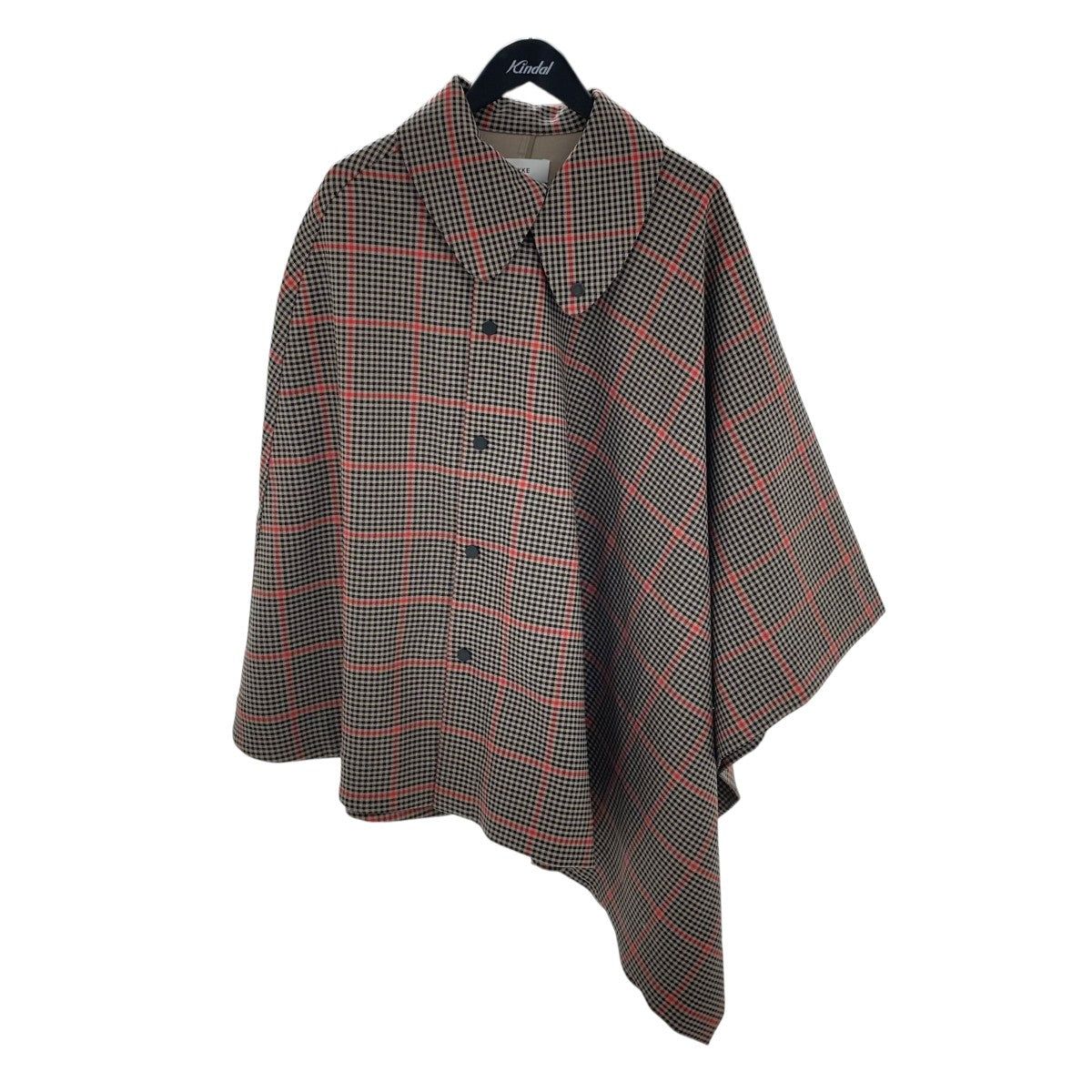 HYKE(ハイク) チェックポンチョケープコート212-17306 212-17306