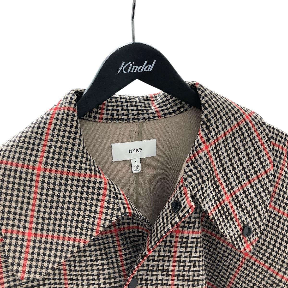 HYKE(ハイク) チェックポンチョケープコート212-17306 212-17306