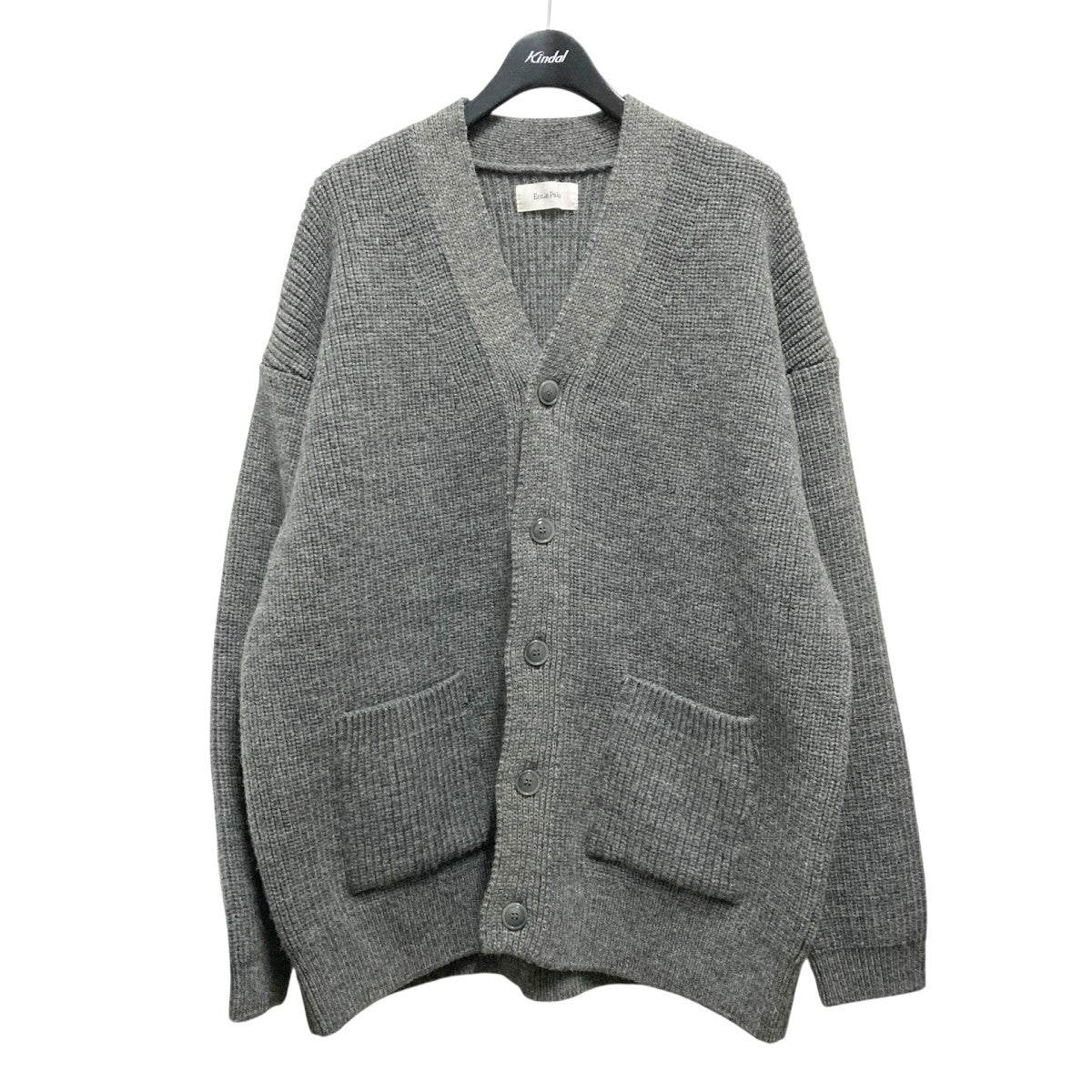 Shetland Wool Rib Middle CardiganVネックカーディガン