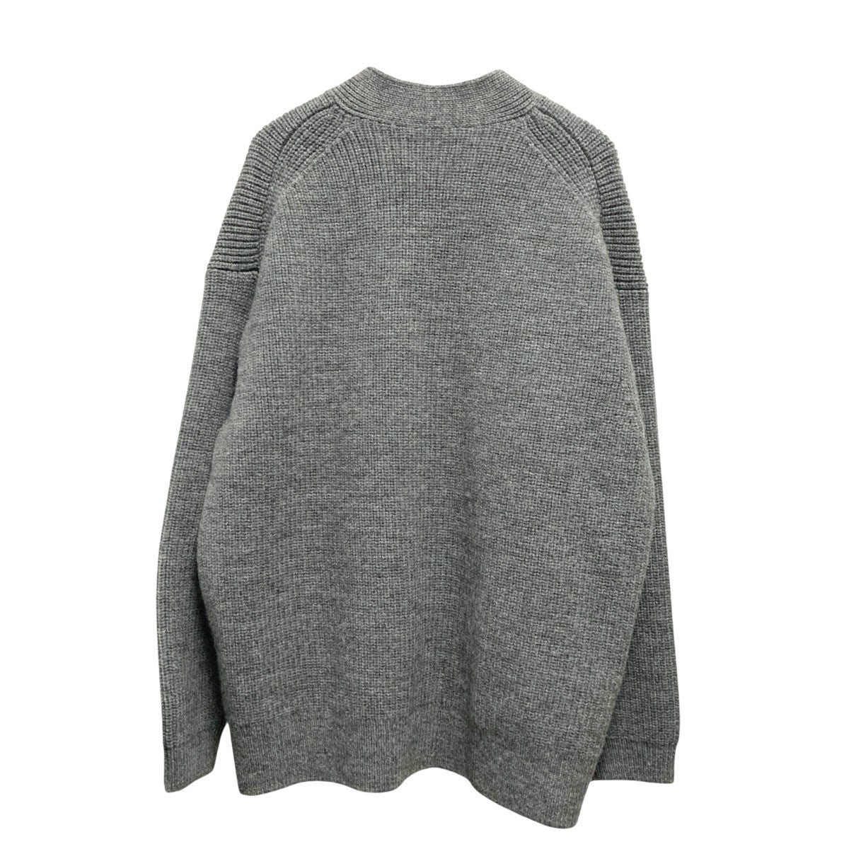 Shetland Wool Rib Middle CardiganVネックカーディガン