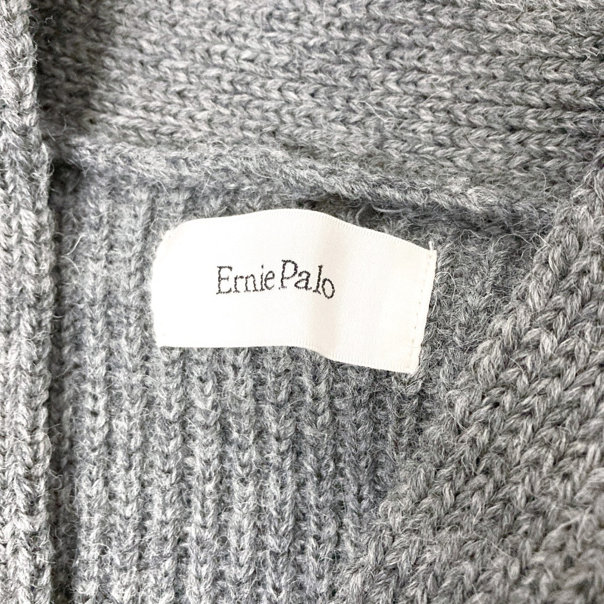Shetland Wool Rib Middle CardiganVネックカーディガン