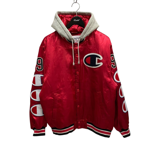 Supreme(シュプリーム) ×CHAMPION Hooded Satin Varsity Jacket