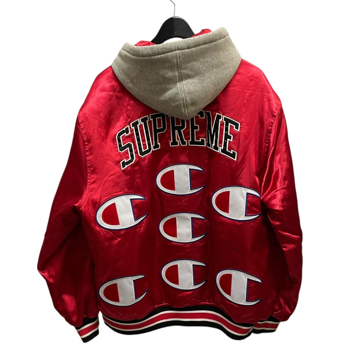 Supreme(シュプリーム) ×CHAMPION Hooded Satin Varsity Jacket