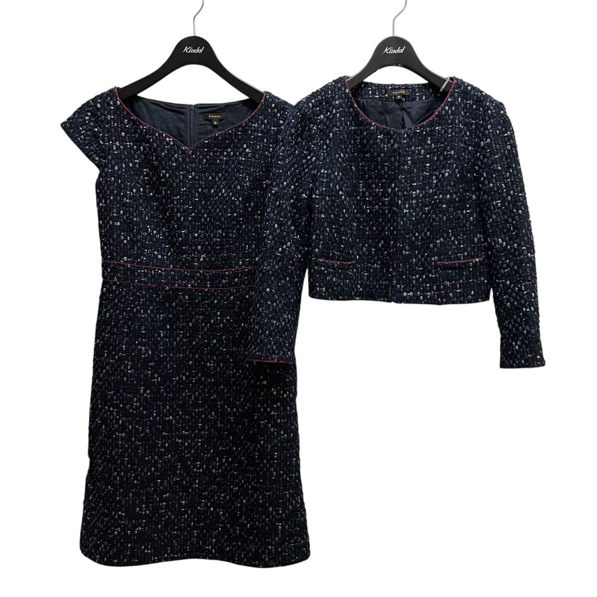 トッカ　ワンピースセットアップ　size0 TOCCA(トッカ) セットアップワンピース ネイビー サイズ 0