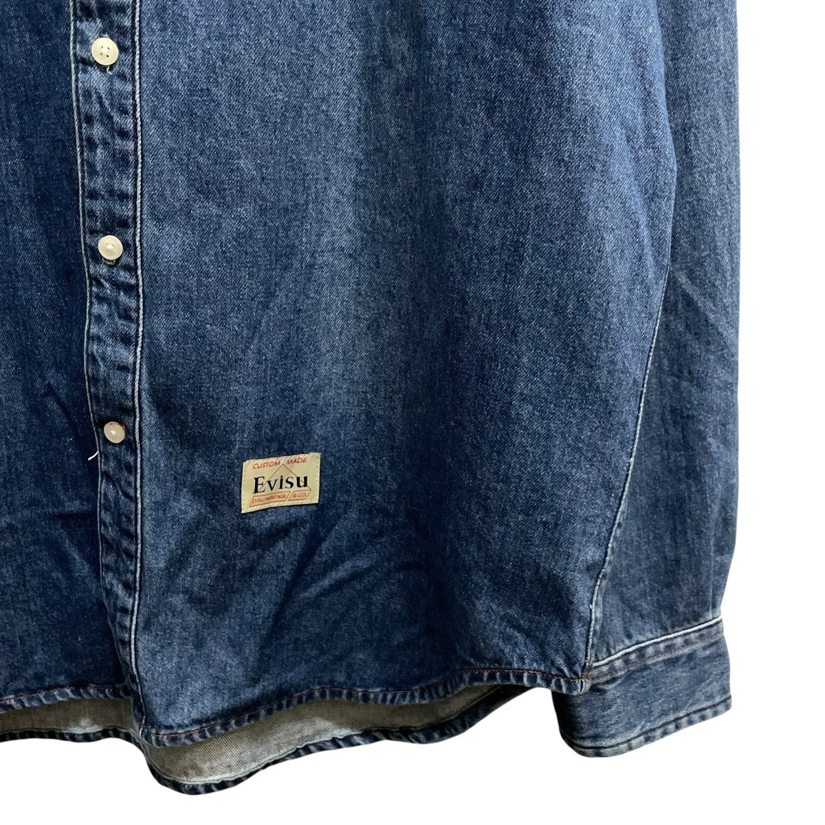 EVISU(エヴィス) 太鼓だるまプリントデニムシャツ インディゴ サイズ L