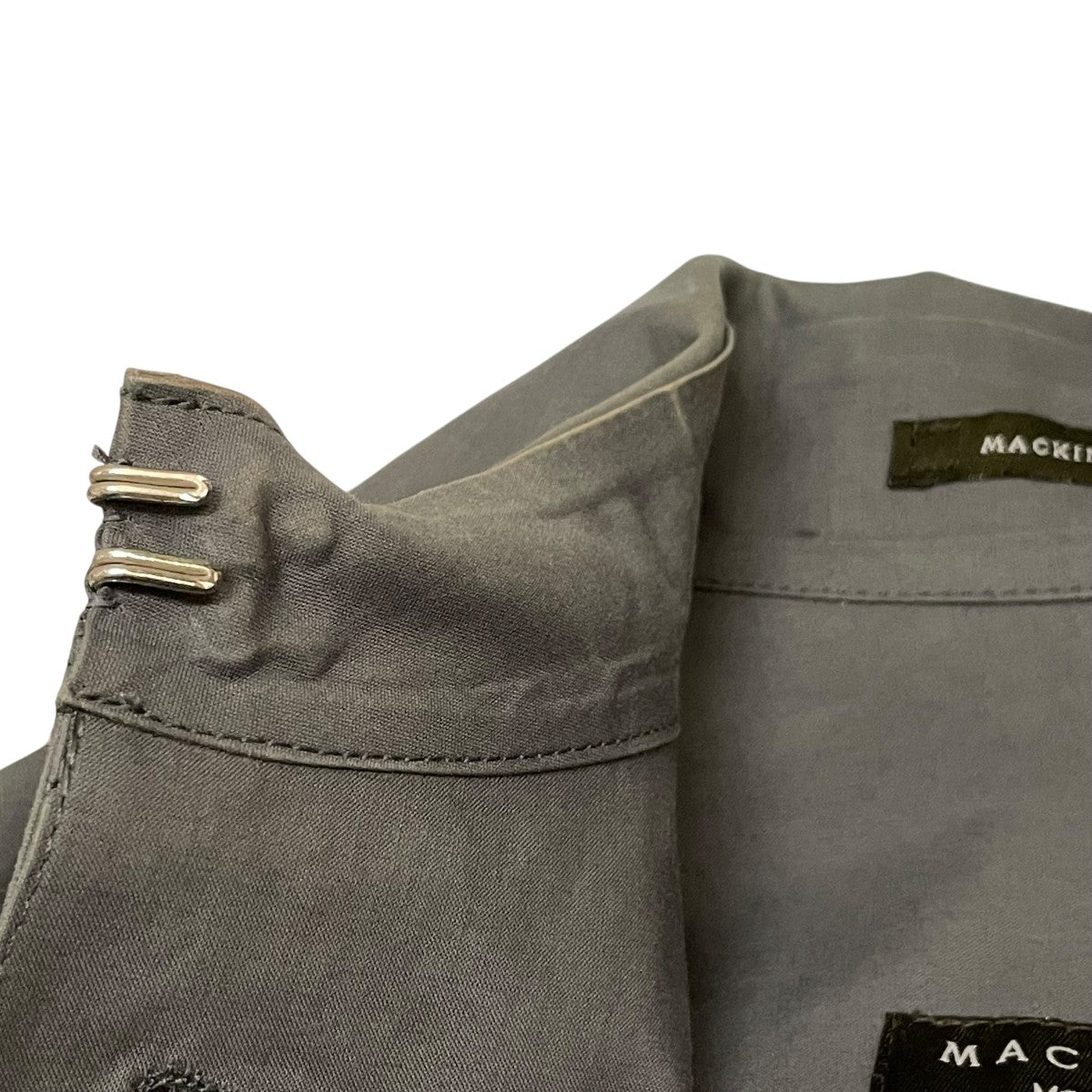 マーガレットハウエル×マッキントッシュ　ゴム引き　ハーフコート　グレー MARGARET HOWELL - イギリス製 マーガレットハウエル