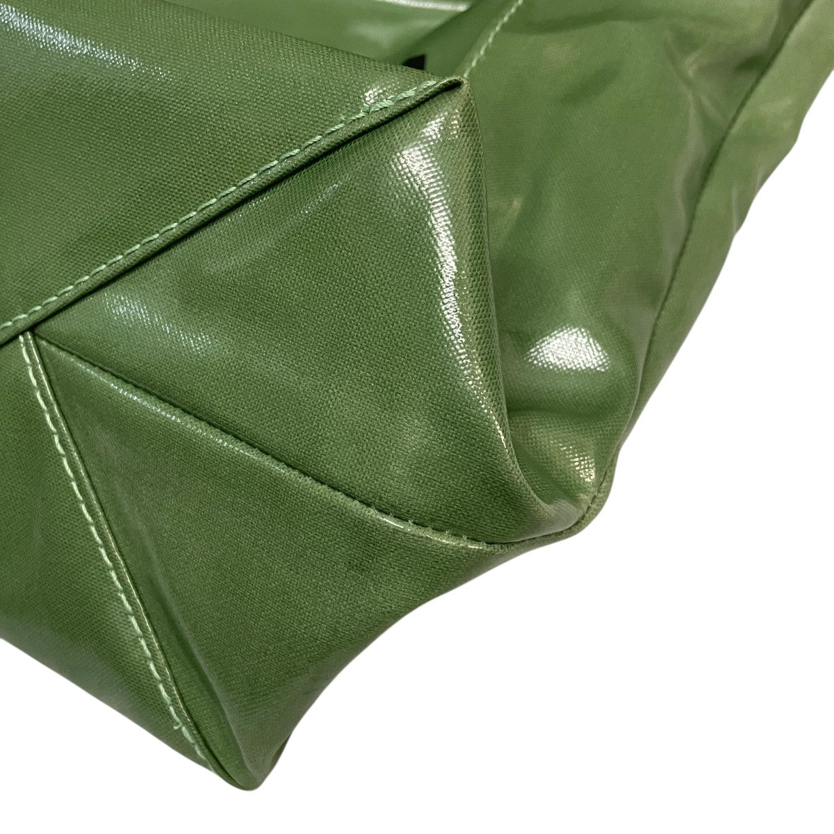【廃盤未使用品】TEMBEA テンベア レザーハンドル トートバッグ グリーン 廃盤未使用品】TEMBEA テンベア レザーハンドル トートバッグ