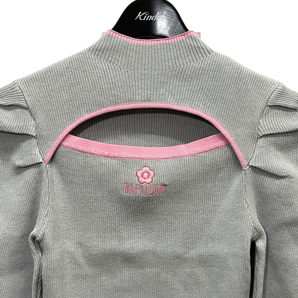MARY QUANT ×MERCURYDUO バイカラーカットアウトリブニット 古着・中古-3枚目のアイテム画像
