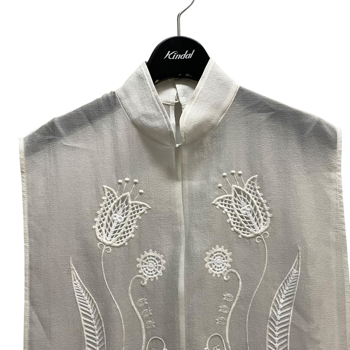 ※5月末まで Mame Sheer Embroidery Vest Mame Kurogouchi Sheer Embroidery Vest - White -SH096