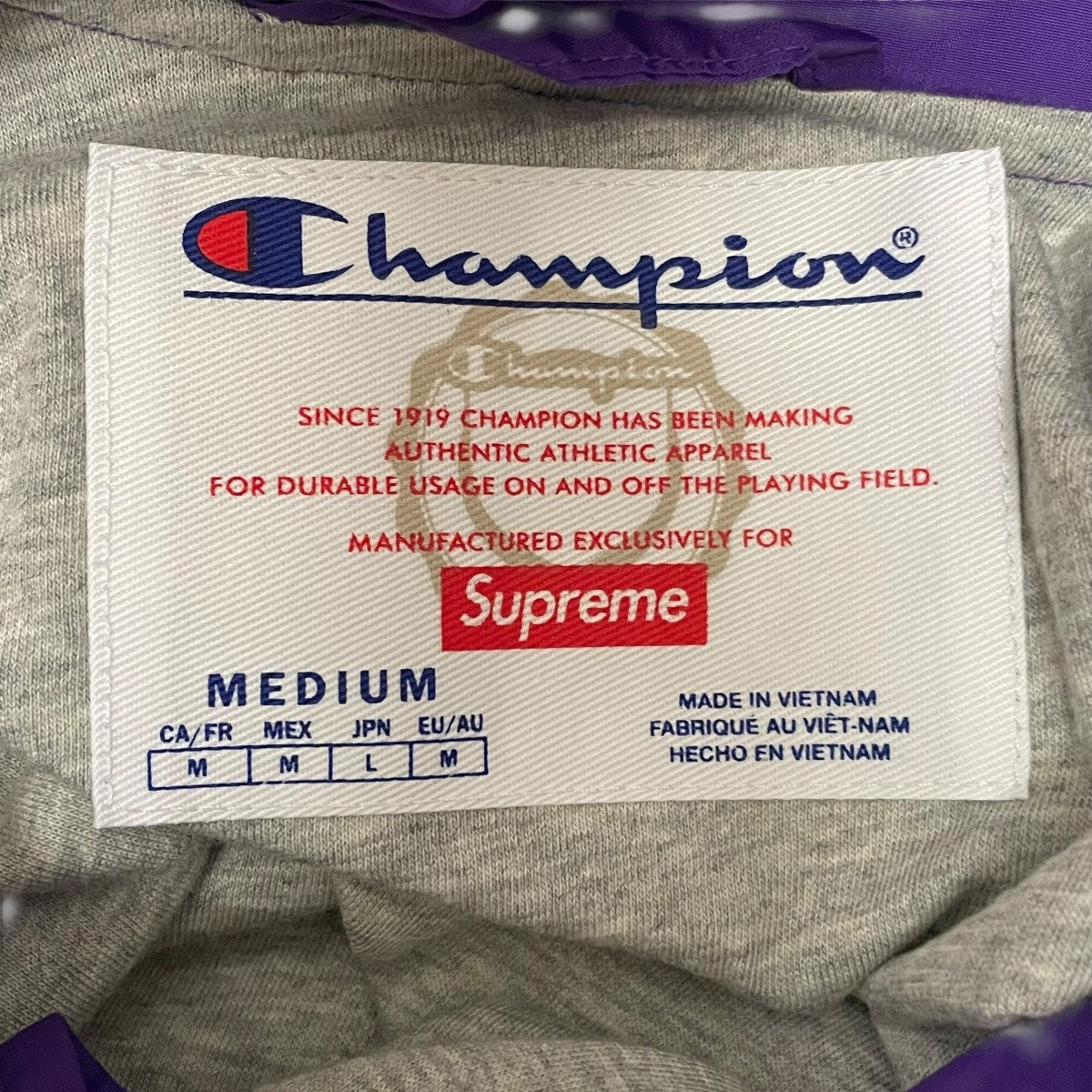 Supreme×CHAMPION 24SSコーチジャケット パープル サイズ M｜【公式