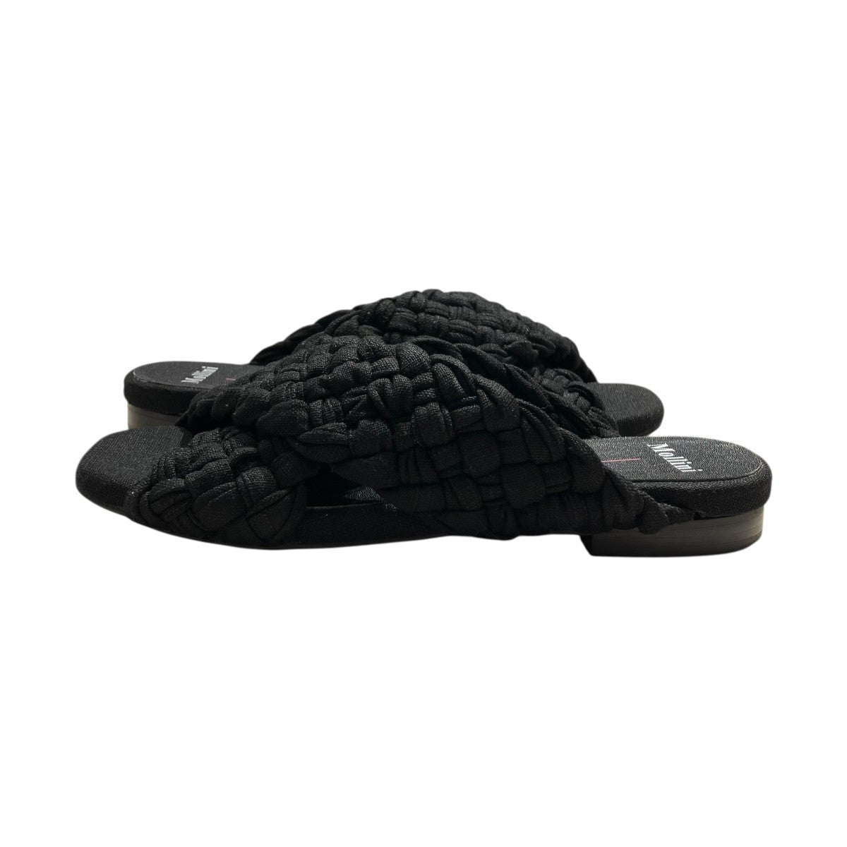 Mollini【23.5】ビットサンダル　ファー　黒　モリーニ　秋　冬　美品 Mollini(モリ―ニ) AFIRE-MO SANDALSサンダル ブラック サイズ 38