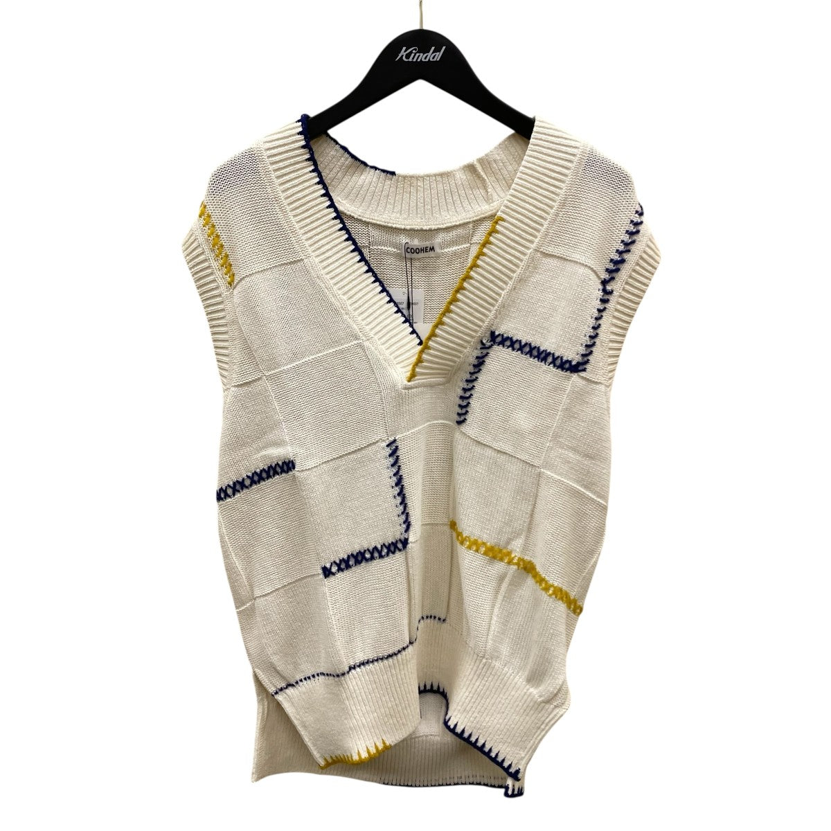 COOHEM STITCH WORK KNIT VEST コーヘン Coohem(コーヘン) STITCH WORK KNIT VESTニットベスト ホワイト