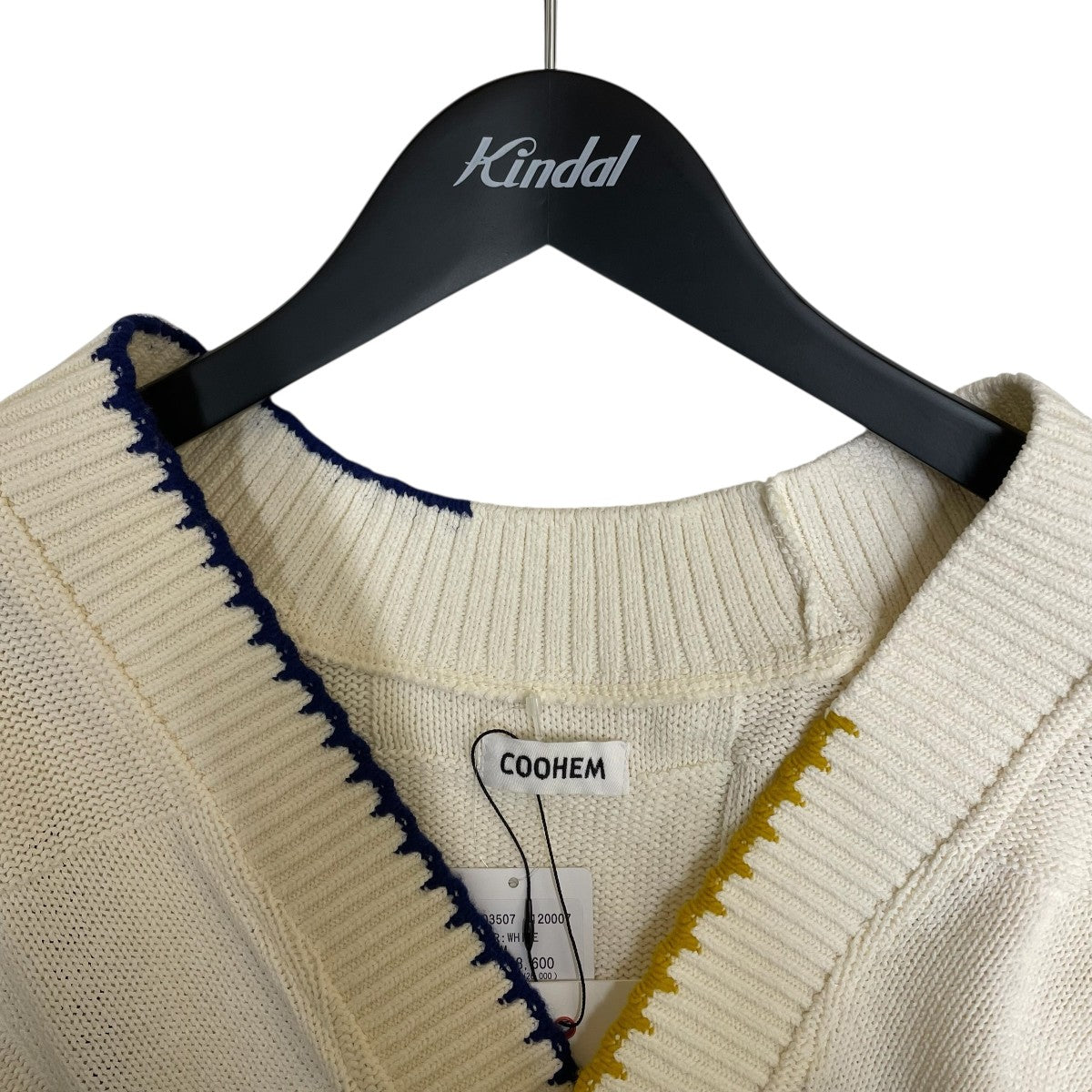 COOHEM STITCH WORK KNIT VEST コーヘン Coohem(コーヘン) STITCH WORK KNIT VESTニットベスト ホワイト