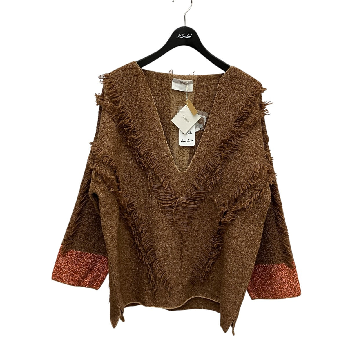 カットジャガードフリンジ チュニックニットKNIT122