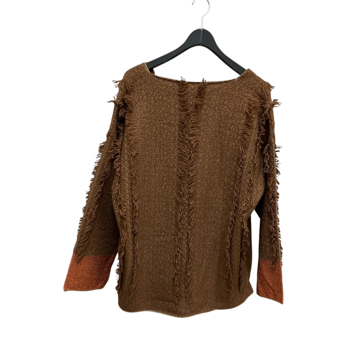 カットジャガードフリンジ チュニックニットKNIT122