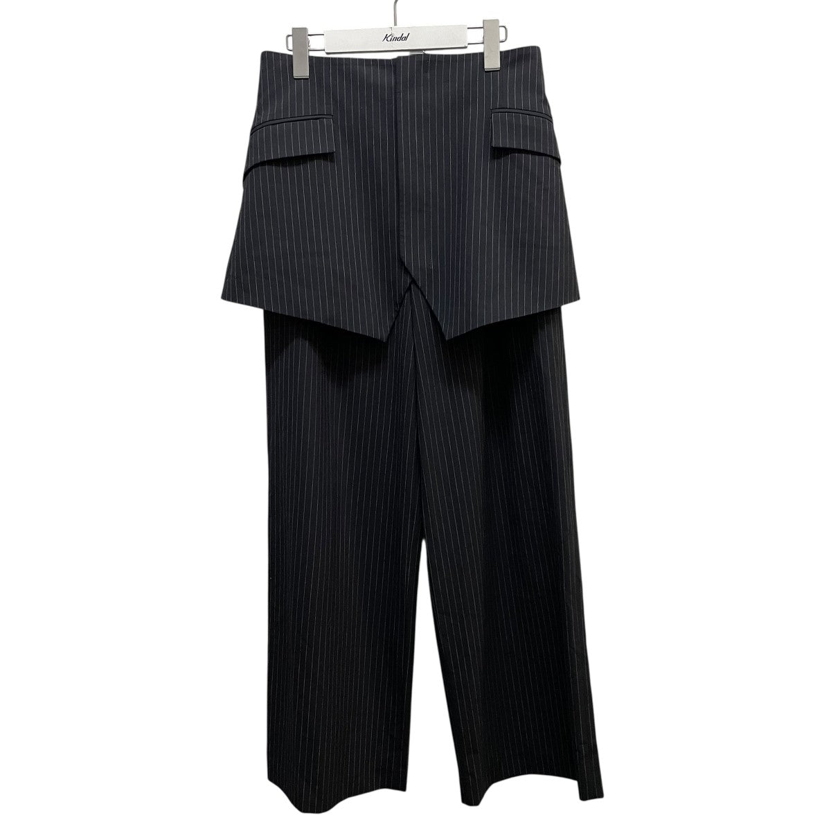 新品タグ付き アダムエロぺ ヘリンボーンセミワイドパンツ ブラック 38 Adam et Rope(アダムエロペ) コルセットコンビセミワイドパンツ