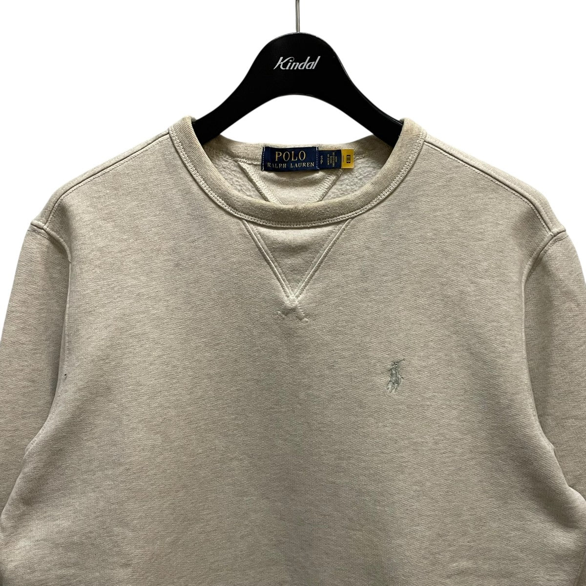 美品1回着用のみPolo Ralph Laurenブラウンベージュ半袖トレーナー ポロ ラルフ ローレン POLO RALPH LAUREN カスタム スリム