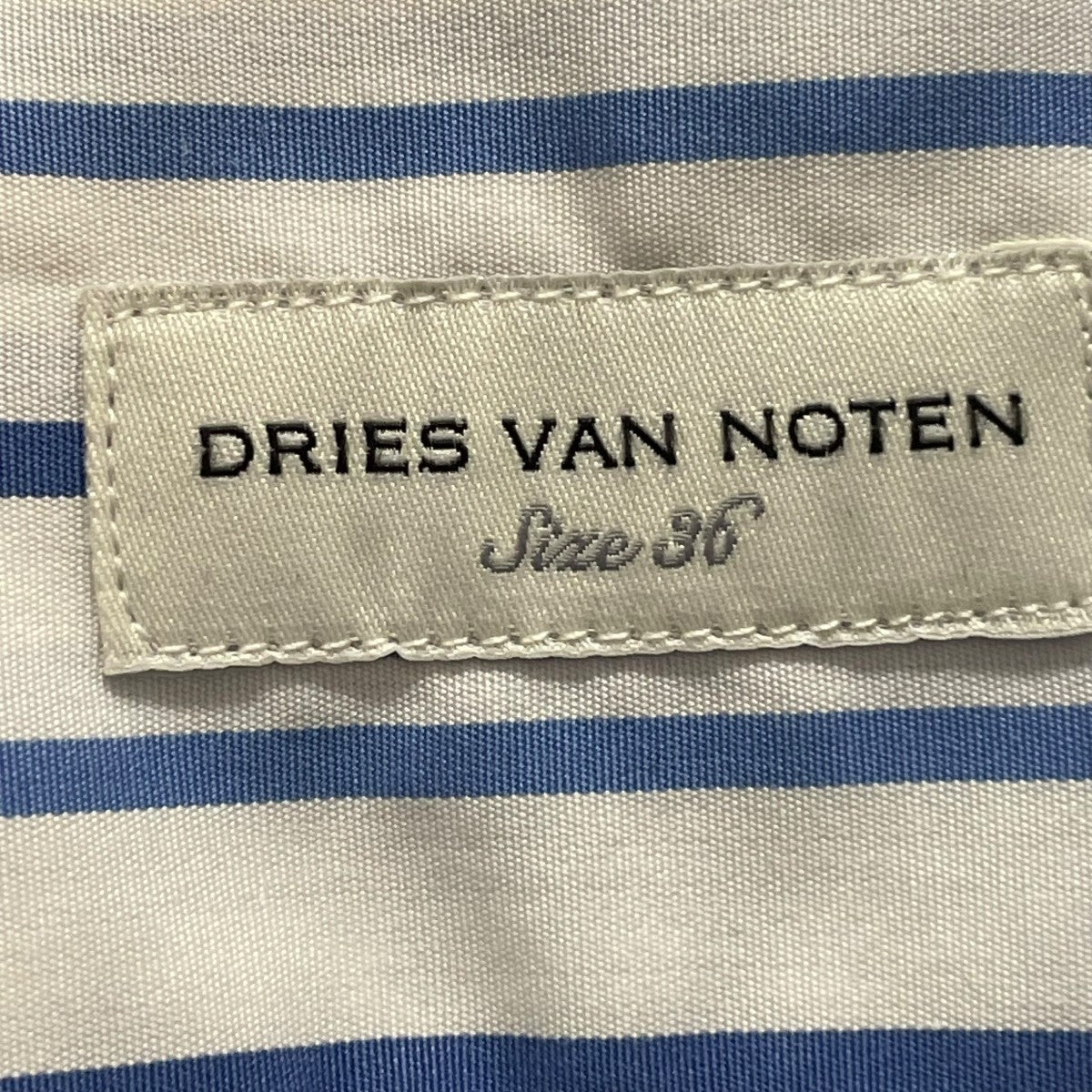 dries van notten ストライプシャツジャケット 定価7万円 Dries Van Notenのネイビー ストライプ テーラードジャケットが