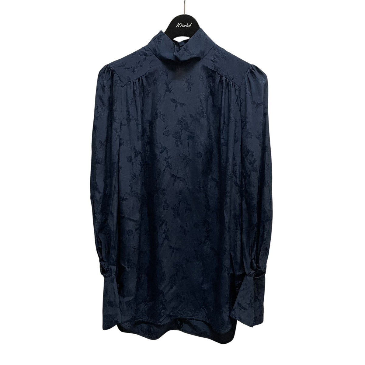 マメクロゴウチ mame kurogouchi 23SS Crane Pattern Jacquard Shirt MM23PS-SH710 ネイビー mame kurogouchi(マメクロゴウチ) 23SS Crane Pattern Jacquard