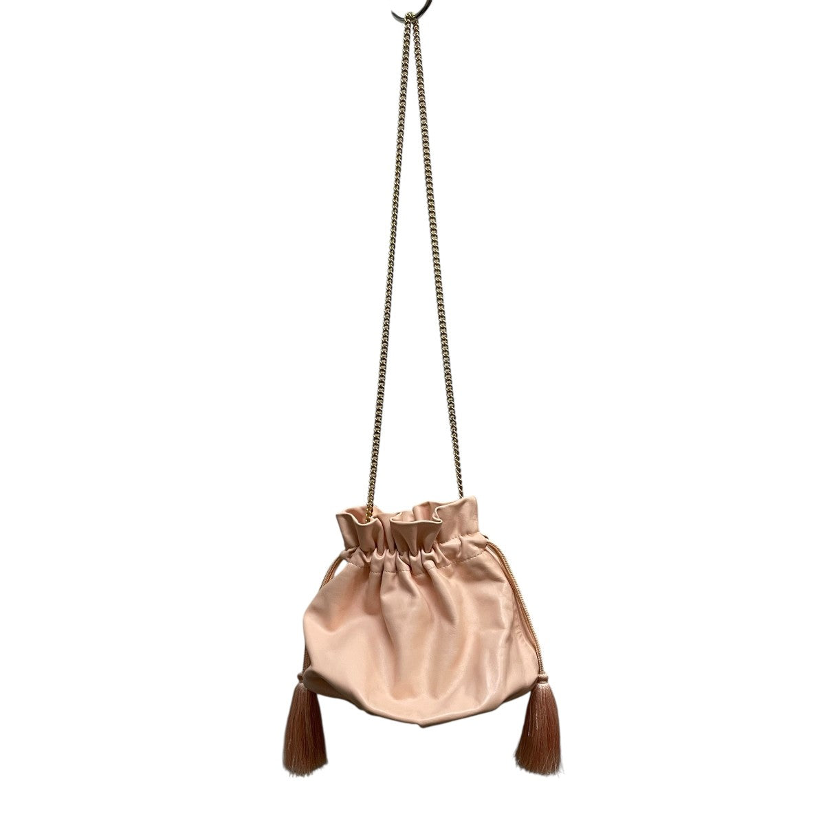 未使用品✨イオペレ ハンドバッグ ショルダーバッグ 巾着 オールレザー Repetto(レペット) レザー巾着ショルダーバッグ ピンク|【公式
