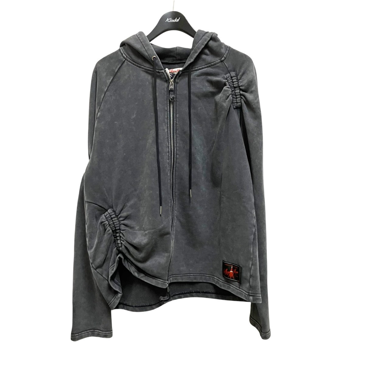 SYUMAN．(シュウマン) Wave gather Acid Hoodieジップパーカー25ss