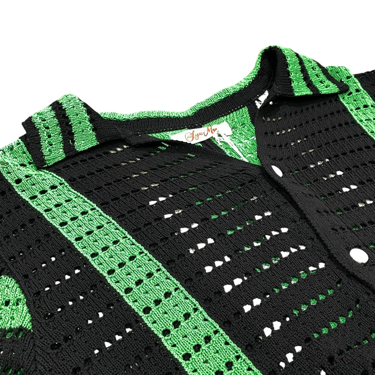 SYUMAN． YO24SS-08 crochet short sleeveメッシュシャツ 古着・中古-3枚目のアイテム画像
