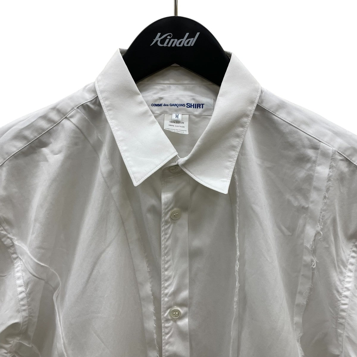 BLACK COMME des GARÇONS ホワイト長袖シャツ Mサイズ COMME des GARCONS コムデギャルソン プレイ PLAY 長袖シャツ