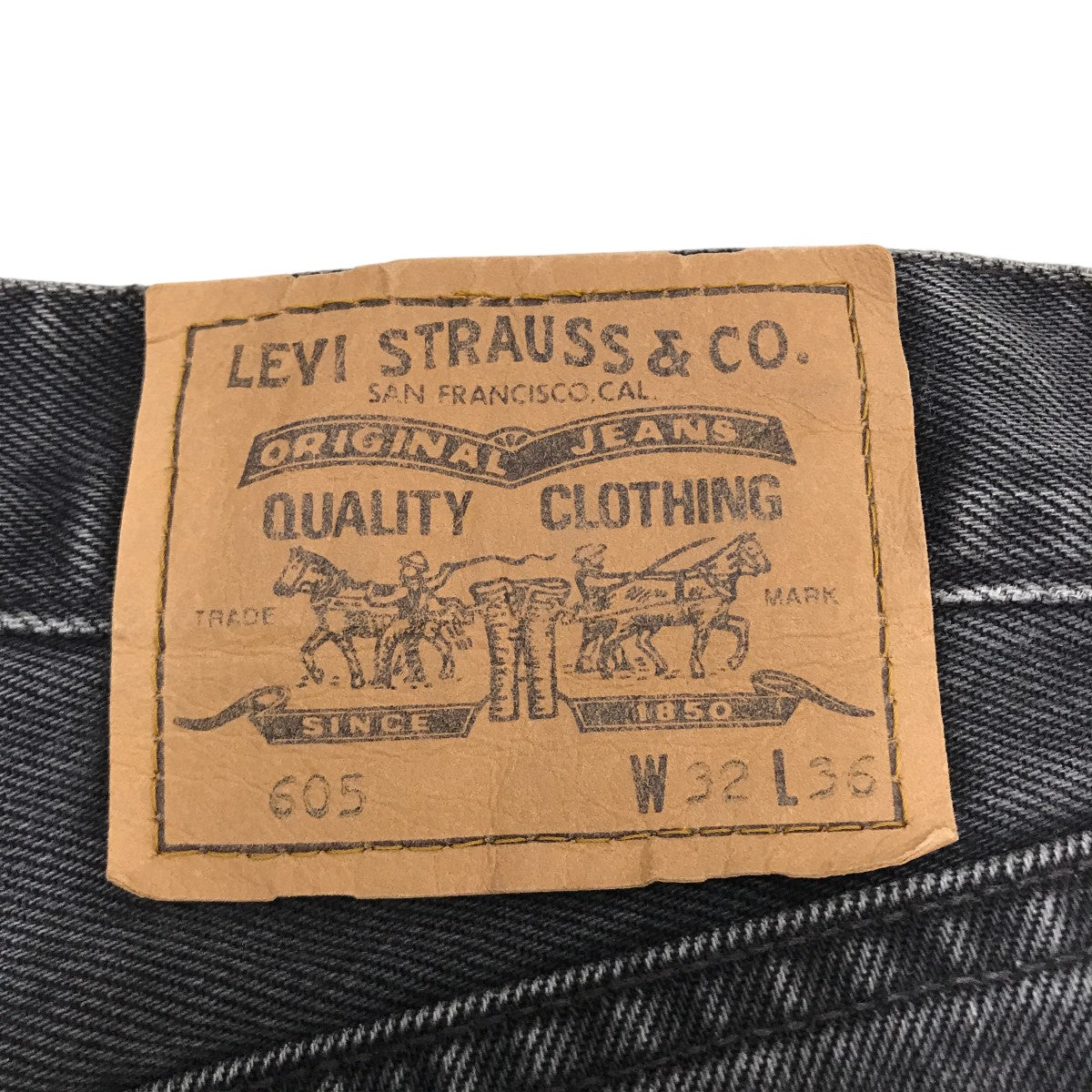 LEVI’S ユーロリーバイス 605 オレンジタブ 後染ブラックデニム 古着・中古-5枚目のアイテム画像