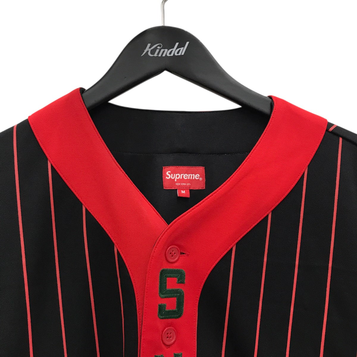 トップス 18AW Vertical Logo Baseball Jersey Supreme(シュプリーム) 18AWVERTICAL LOGO BASEBALL JERSEY