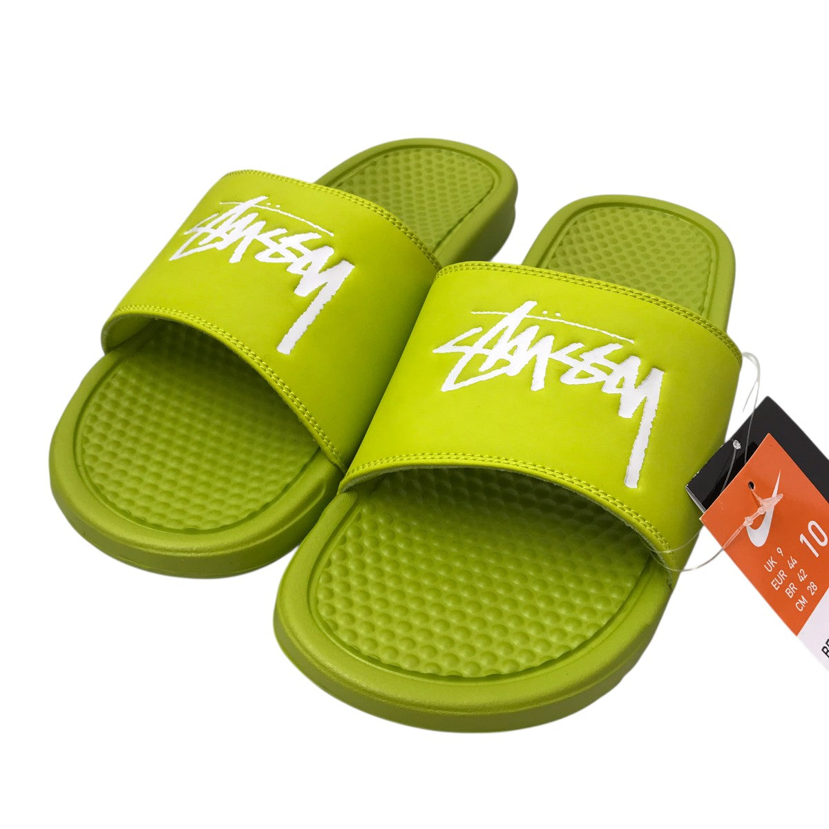 Stussy Benassi サンダル 10 (UK 9) NIKE BENASSI X STUSSY SLIDERS SLIDES - HABANERO RED CW2787