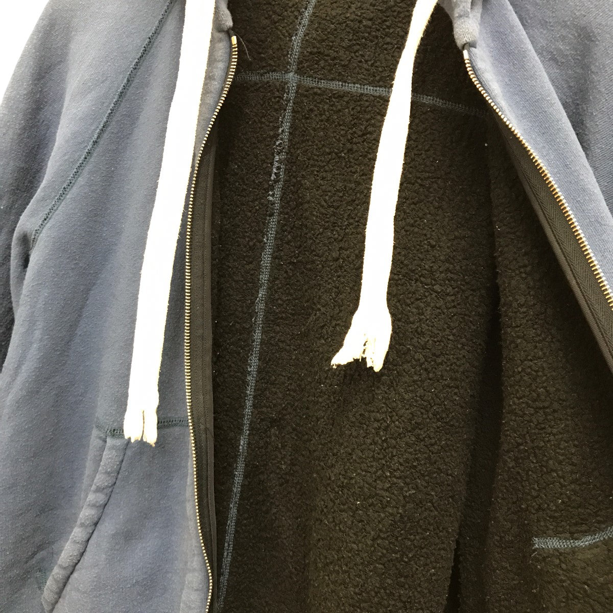 7912-222-0044 FALL hanging fleece zip hoodieパーカー