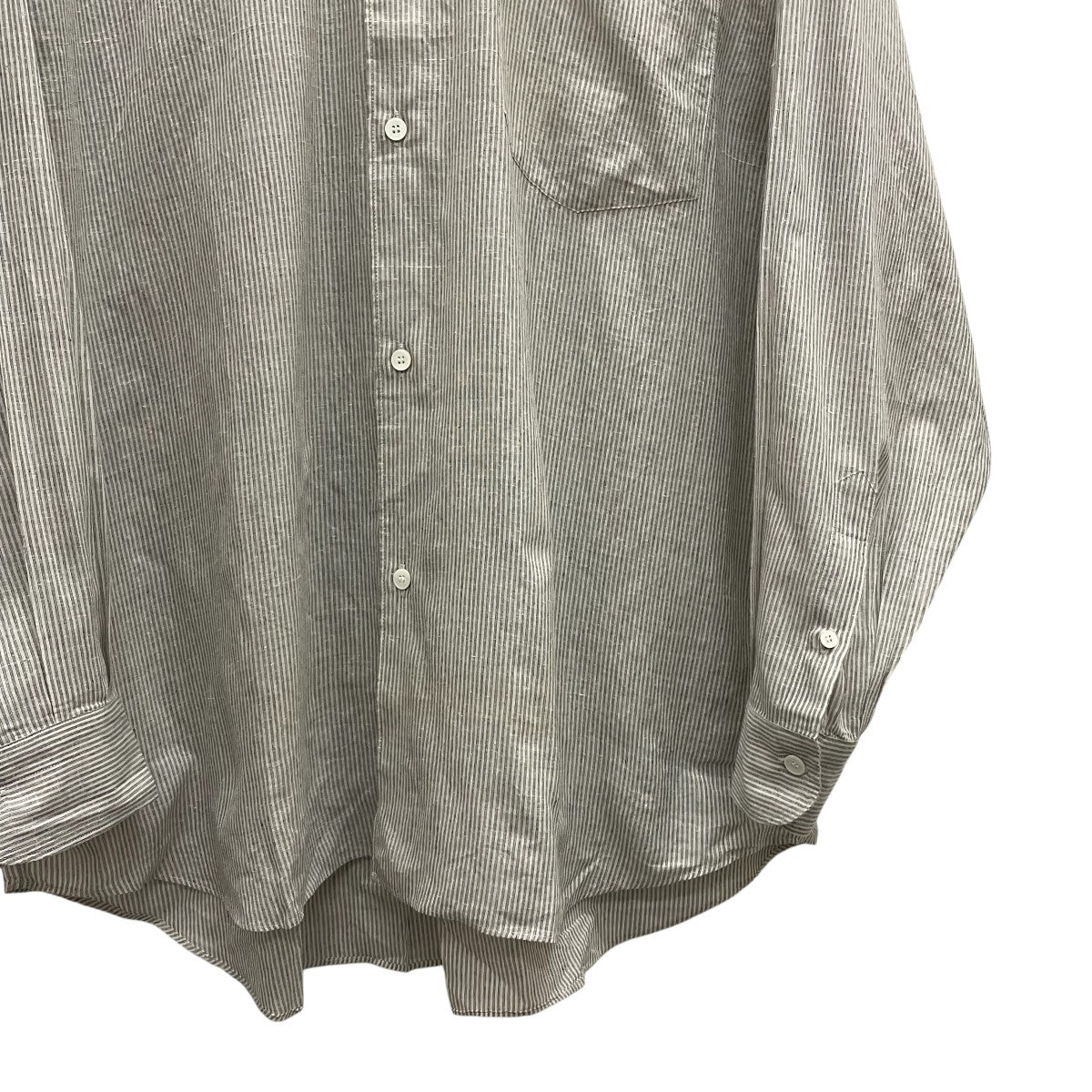 COMOLI コモリ 24SS コモリシャツ コットン Z01-02001 美品 COMOLI(コモリ) 24SSKHADIコットンコモリシャツストライプシャツ