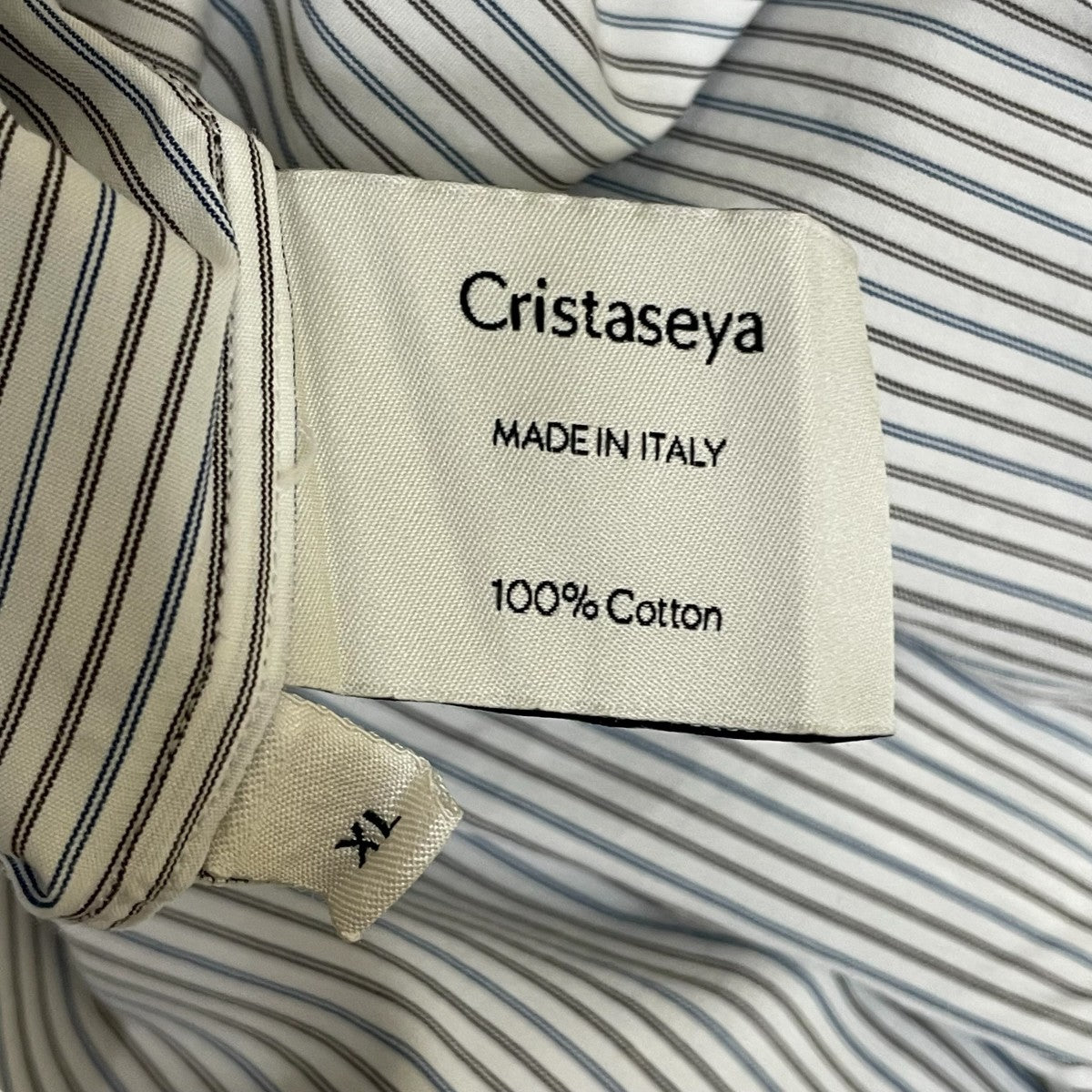 Cristaseya×Salvatore Piccolo MAO SHIRT長袖ストライプシャツ