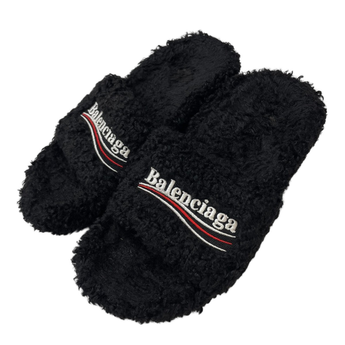 BALENCIAGA キャンペーンロゴファーサンダル 古着・中古-1枚目のアイテム画像
