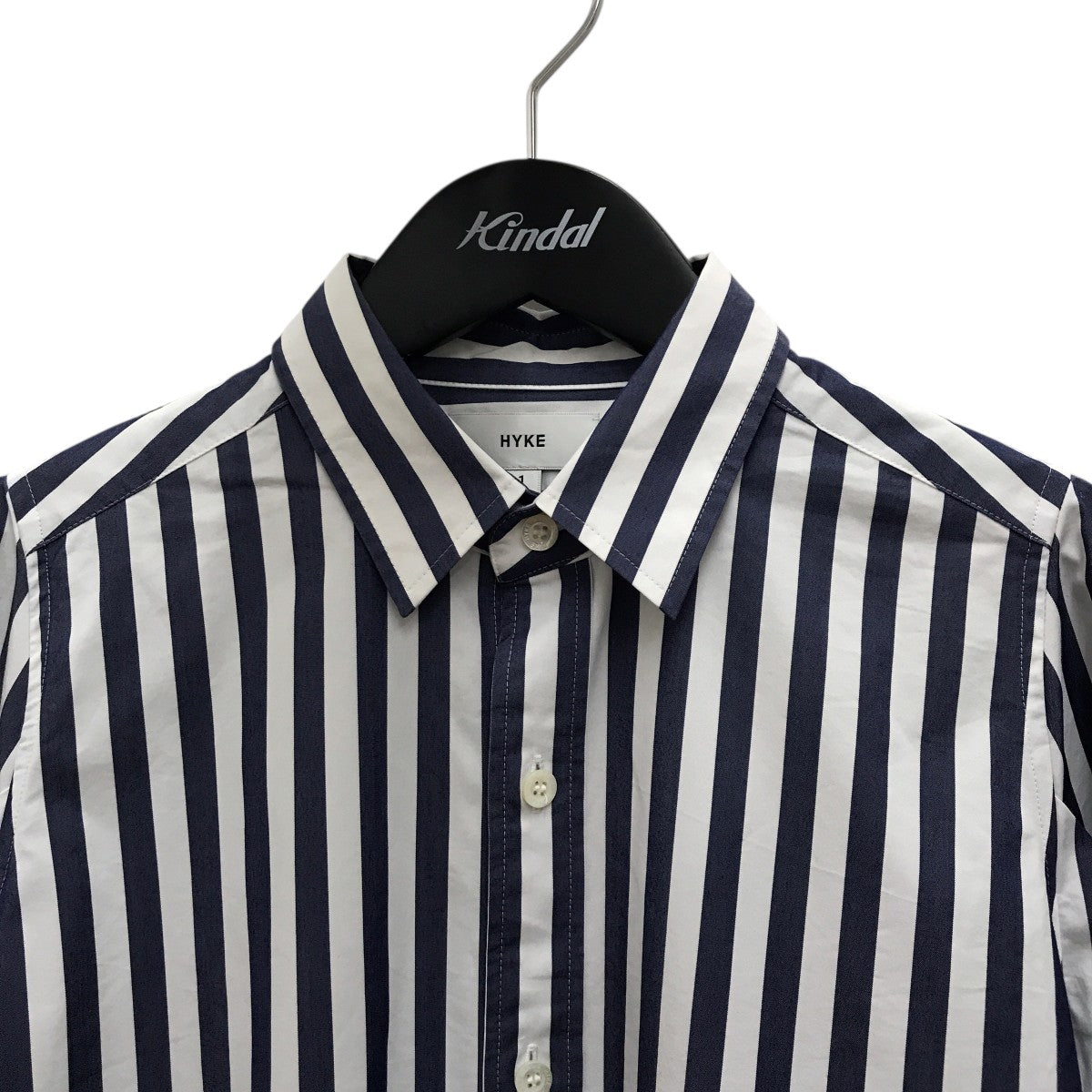 HYKE ストライプ シャツオールインワン HYKE ハイク 23SS STRIPED BALLOON SLEEVE JUMPSUIT 半袖
