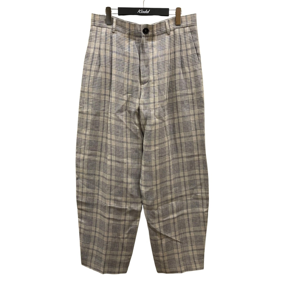 Cristaseya 25SSDOUBLE PLEATED WIDE PANTSチェックパンツ25030050000310 古着・中古-1枚目のアイテム画像
