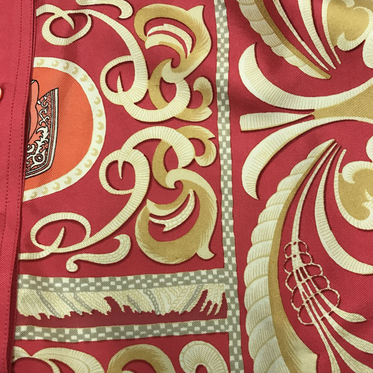 HERMES スカーフ切替半袖ニット 古着・中古-5枚目のアイテム画像